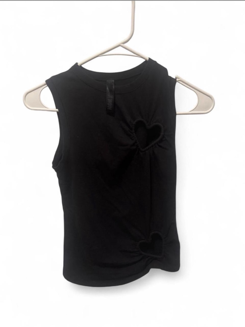 Skims Black Sleeveless Heart Cutout Tank Top - Women’s set